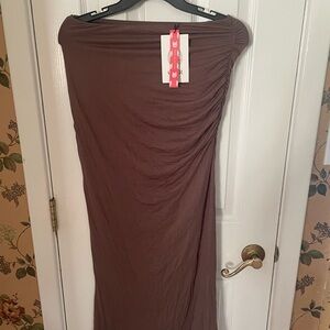 Cider Brown Maxi Dress Tube Top